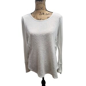 New Directions Weekend White Long‎ Sleeve Top with Lace Detail XL